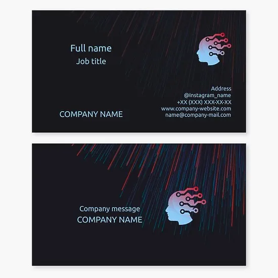 Head Tech Logo | Technology Business Card Template