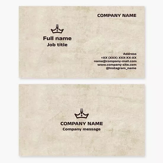 Crown Restaurant Logo Business Card Template