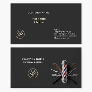 Business card template. Barbershop.