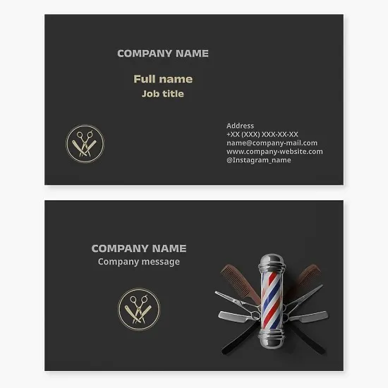 Business card template. Barbershop.