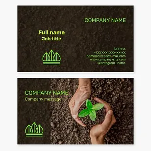 Business card template for a company specializing in landscaping courtyards and streets.