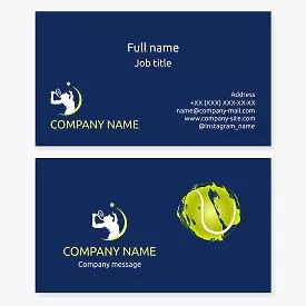 Tennis Instructor Sports Business Card Template