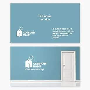 Business card template. Door store. Door manufacturing, installation, assembly, and repair.