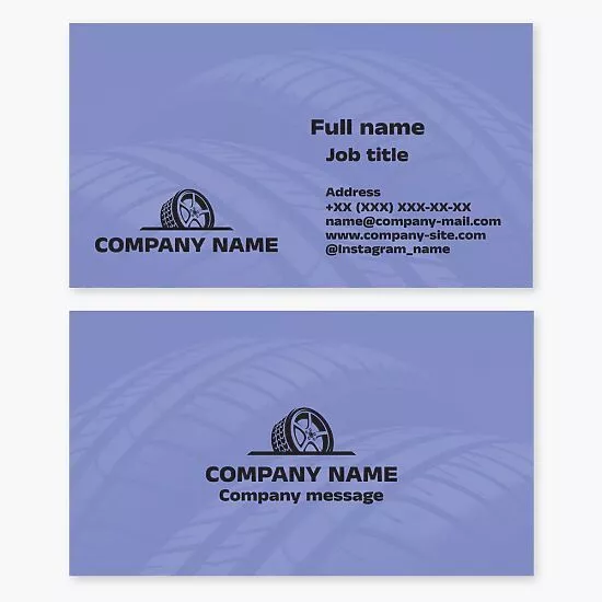 Business card template. Tire service.