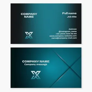 Letter X business card template, vector design.