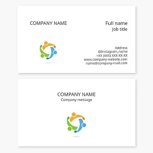 Colorful Teamwork Logo | Support Business Card Template