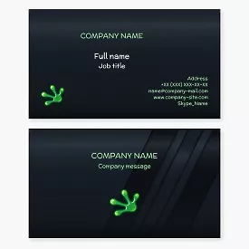 Business card template. Abstract. Lizard and frog tracks.