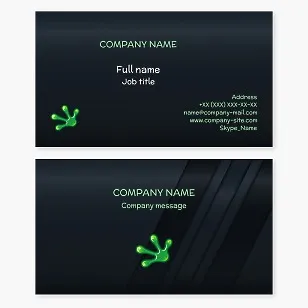 Business card template. Abstract. Lizard and frog tracks.