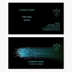 Flower Tech Business Card Template. Electronic Products, Boards and Components. Fiber Optic Cable.