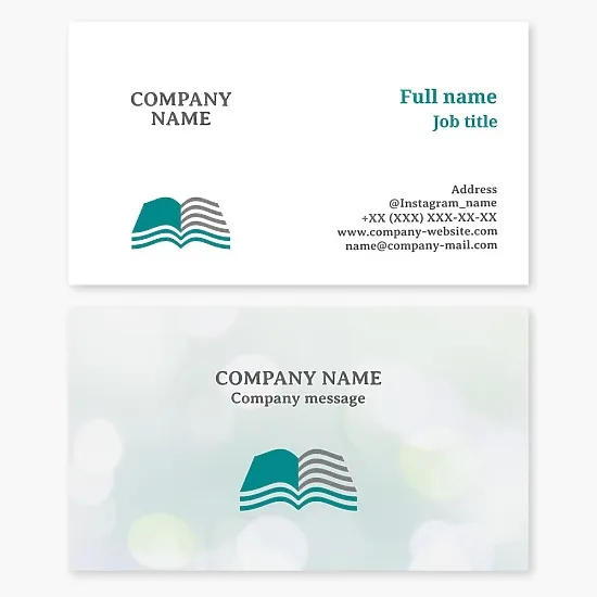 Book Business Card Template. Patriotic Education. US Writers Library.