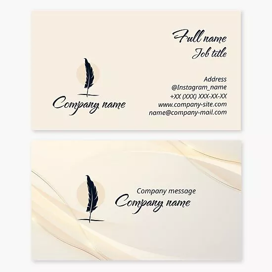 Quill Pen Business Card Template