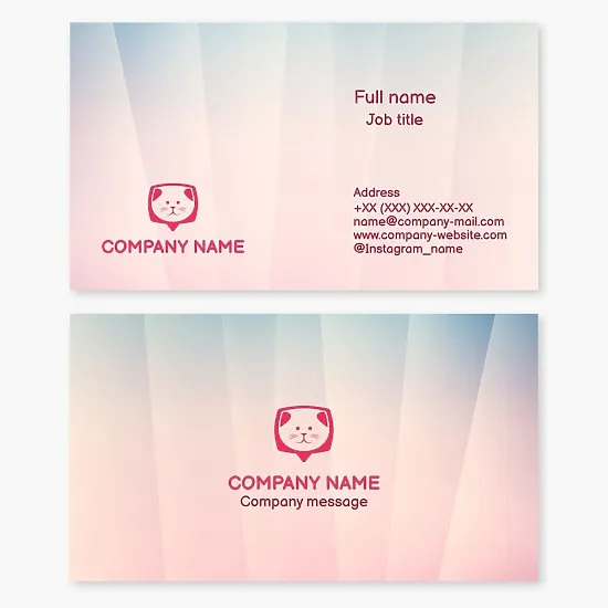 Business card template for a cat breeder or felinologist.
