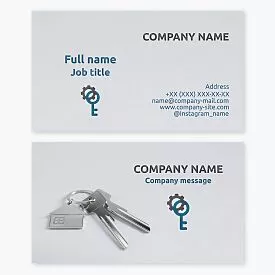 Business card template. Key making.