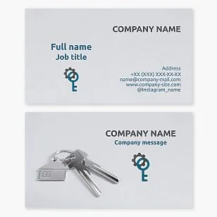 Business card template. Key making.
