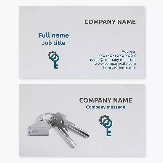 Business card template. Key making.