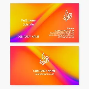 Business card template. Fairytale bird.