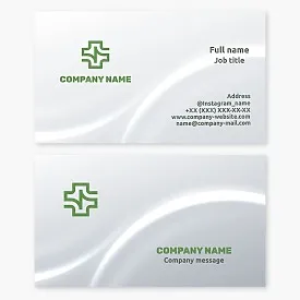 Business card template for a medical institution, diagnostic center.