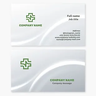 Business card template for a medical institution, diagnostic center.