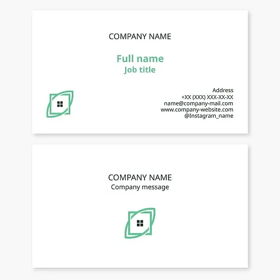 Business card template. Real estate company.