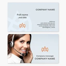 Business card template. Call center. Consulting. Letters A, M.