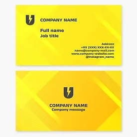 Electrician | Electrical Equipment | Business Card Template | Letter U.