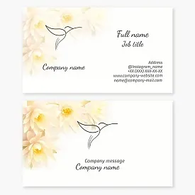 Hummingbird business card template