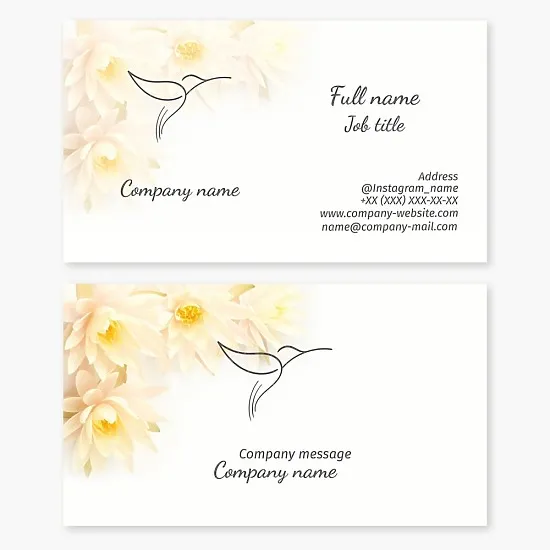 Hummingbird business card template