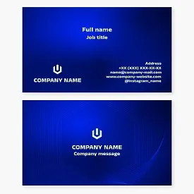 Business card template. Abstract. Start button. Commissioning. Letter U.