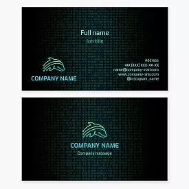 Tech Dolphin Logo | Technology Business Card Template