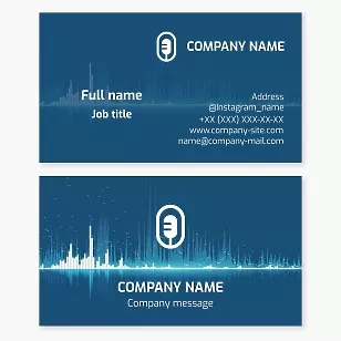 Recording studio. Vocalist. Business card template