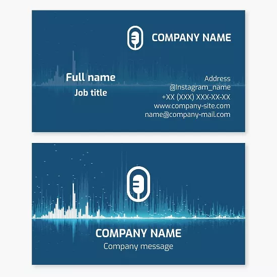 Recording studio. Vocalist. Business card template