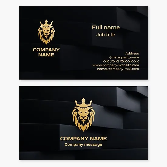 Business card template Leo, King, Leader