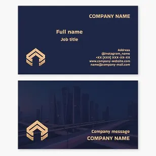Real estate and construction. Business card template