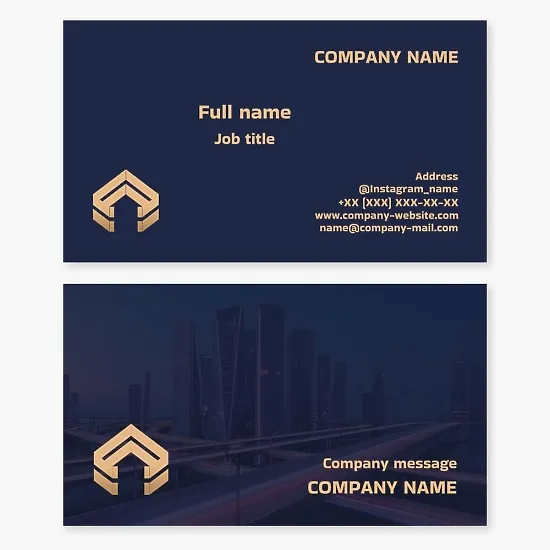 Real estate and construction. Business card template