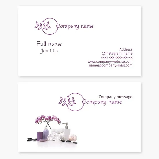 Spa business card template