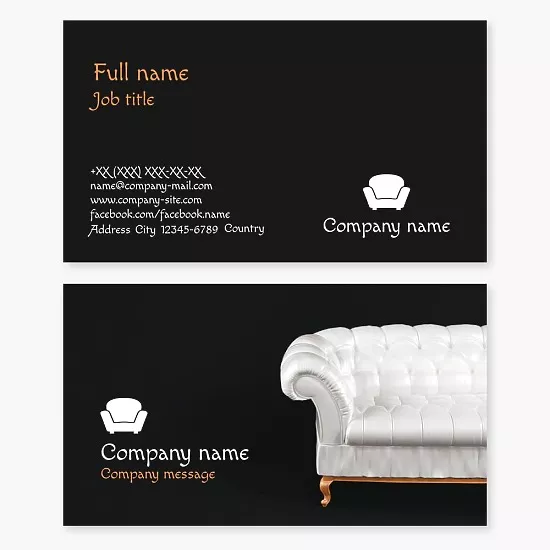 Business card template Upholstered furniture