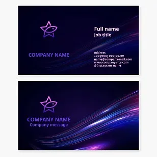 Business card template. Success, leadership, nautical theme. Astrology and esotericism. Marine talent show. Swimming pool complex. Water sports team.