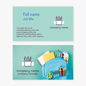 School Supplies Business Card