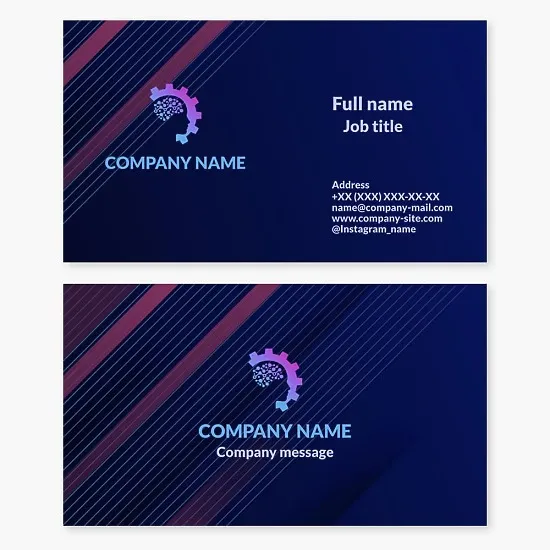 Business card template. Engineering and manufacturing company.