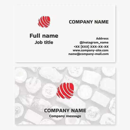 Sushi Restaurant Business Card Template