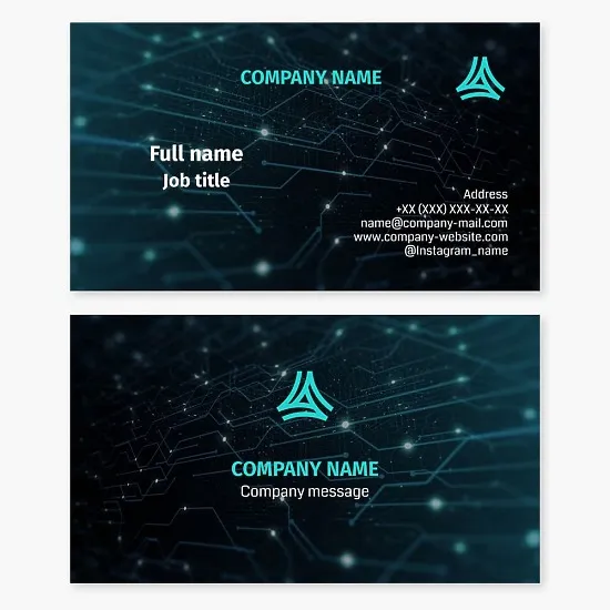 Business card template. Abstraction. Digital firm.