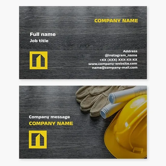Construction Business Card Template