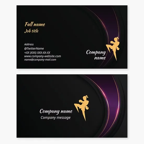 Kickboxing business card template. Thai boxing.
