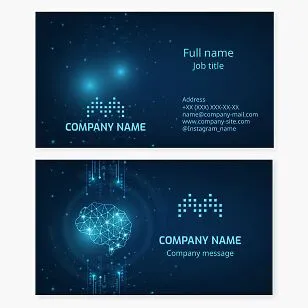 Business card template. Abstract. Marketing campaign. Intellectual property agency. Letter M.