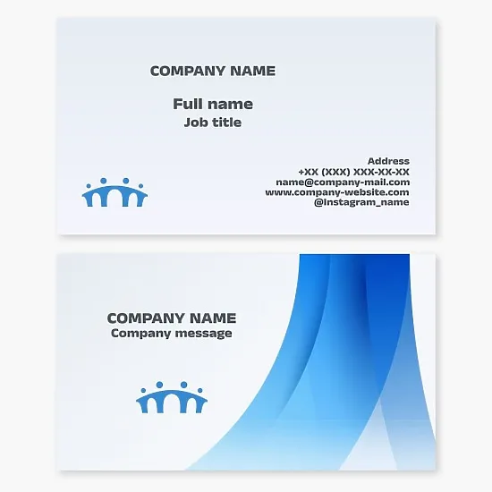 Business card template. Abstract. Team, partnership. Bridge.