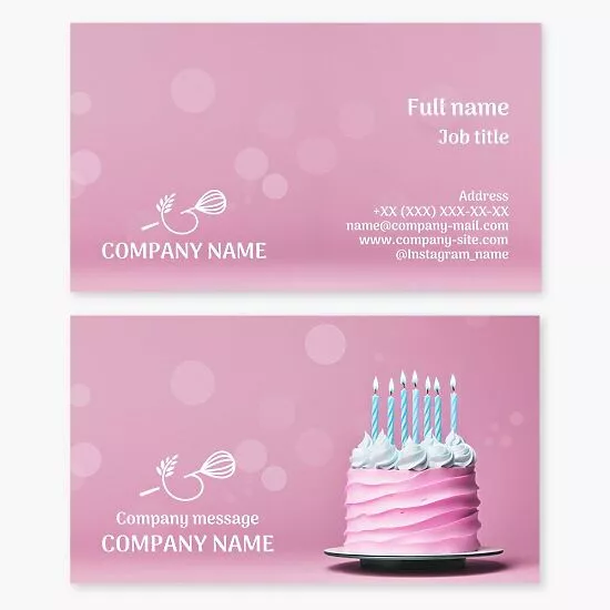 Cake Bakery Business Card Template