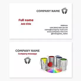 Business card template. Exterior and interior paints.