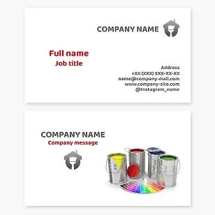 Business card template. Exterior and interior paints.