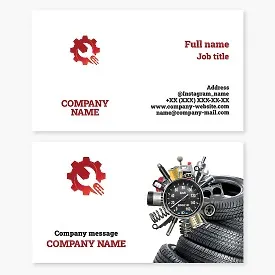 Business card template Car parts and repairs