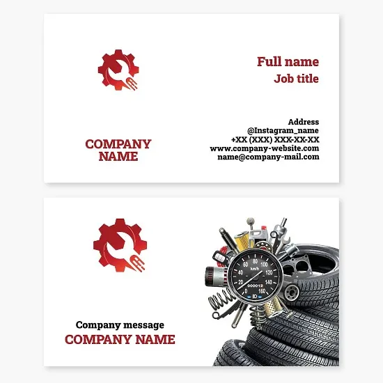 Business card template Car parts and repairs